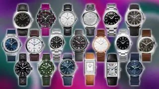 Collage de relojes de lujo de varias marcas como Rolex, Omega, Breitling y Cartier.